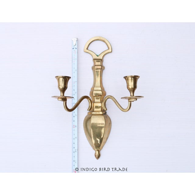 Mid 20th Century Mid 20th Century Art Deco Solid Brass Wall Sconces Double Arms - Set of 2 For Sale - Image 5 of 6