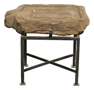 19th C. Spanish Stone Trough Top Side Table