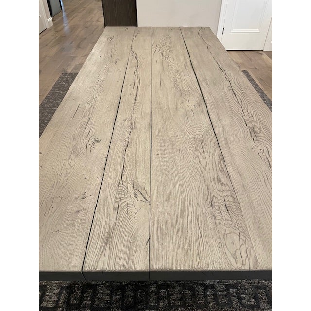 Modern Restoration Hardware Concrete Pier Dining Table For Sale - Image 3 of 11