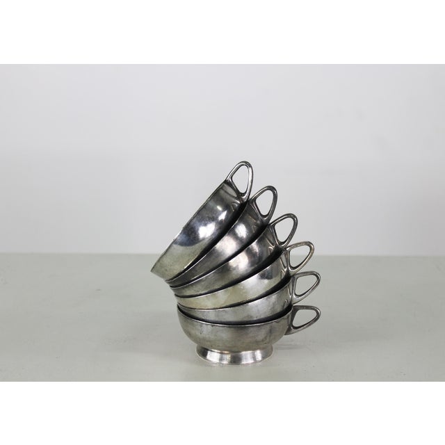 Mid-Century Modern Cups in Silver Alpacca by Gio Ponti for Fratelli Calderoni, 1950s, Set of 6 For Sale - Image 3 of 9