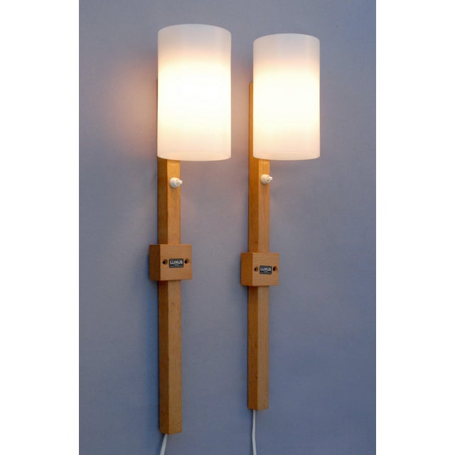 Mid-Century Modern Wall Lights by Uno & Östen Kristiansson for Luxus Vittsjö, Sweden, 1960s, Set of 2 For Sale - Image 3 of 11