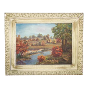 Vintage Oil Painting Picture Landscape "Rolling River" Signed by Myrl Carter