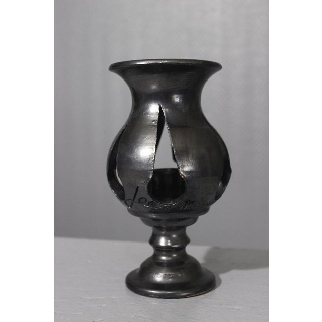 Mid-Century Modern Black Glazed Candleholder by Jean Marais, 1970s For Sale - Image 3 of 10