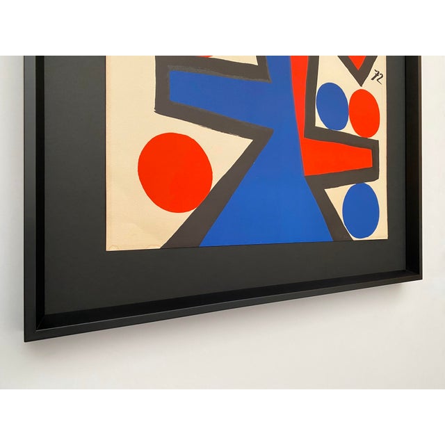 Alexander Calder Vintage 1972 Mid Century Modernist " Asymmetry " Framed Large Fine Art Lithograph Print For Sale - Image 10 of 18