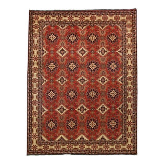 2020s Hand Knotted Wool Kazak Rug. 09'11" X 12'09" For Sale