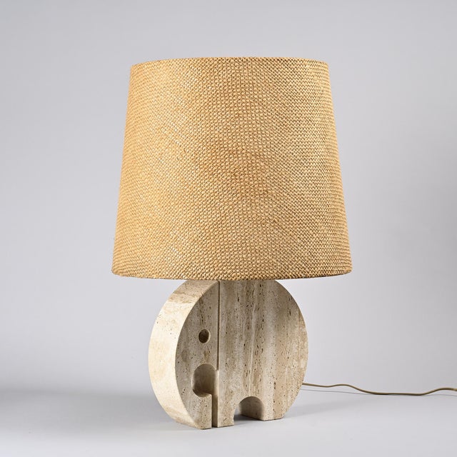 Ivory Vintage Elephant Table Lights in Travertine by Fratelli Mannelli, 1970, Set of 2 For Sale - Image 8 of 18