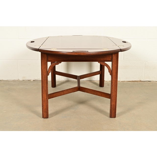 Henkel Harris Georgian Carved Mahogany Butler's Coffee Table For Sale - Image 13 of 16