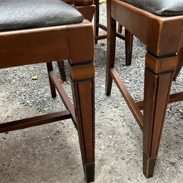 1930s Art Deco Waterfall Walnut Dining Chairs - Set of 6 For Sale - Image 6 of 11