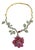 Bochic "Orient" Vintage Ruby & Multi Gem Flower Necklace Set In 18K Gold & Silver For Sale
