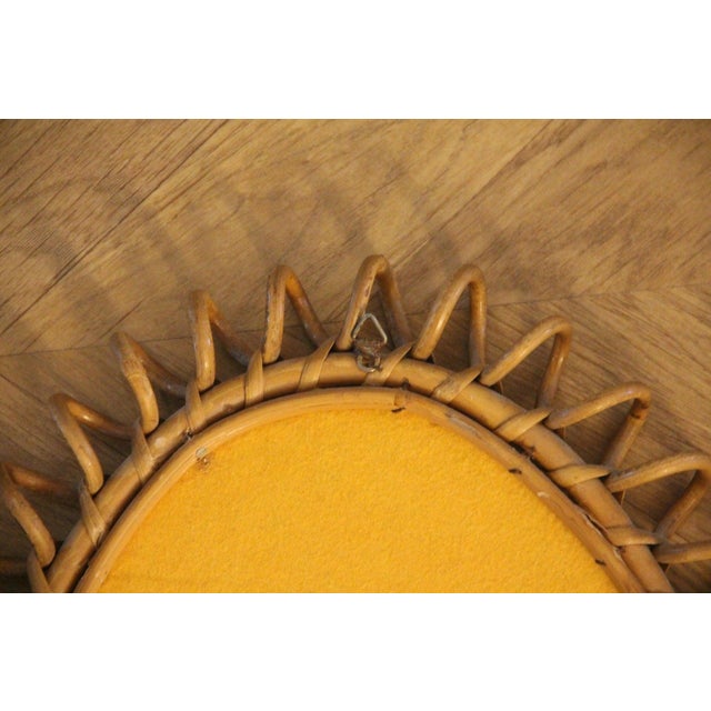 Round Wall Mirror in Rattan and Bamboo, 1960s For Sale - Image 12 of 14