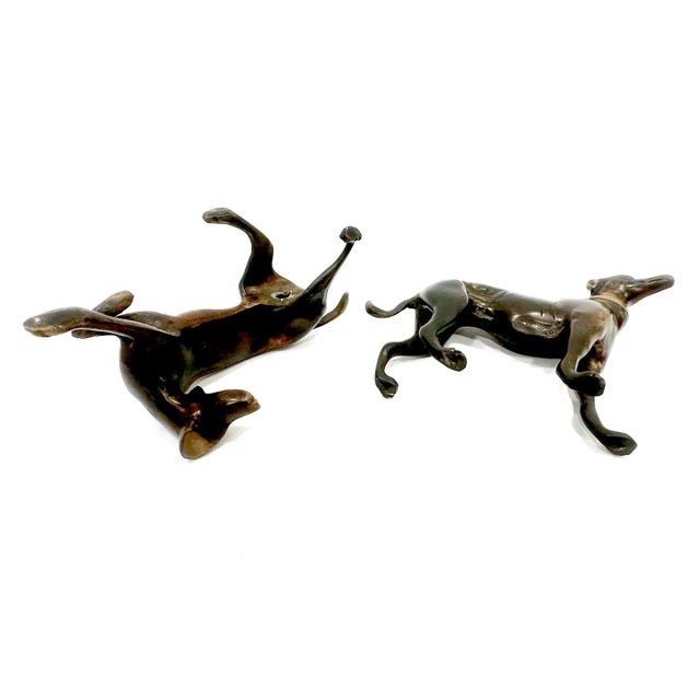 Whippets Figures in Bronze, 1960s, Set of 2 For Sale - Image 9 of 13