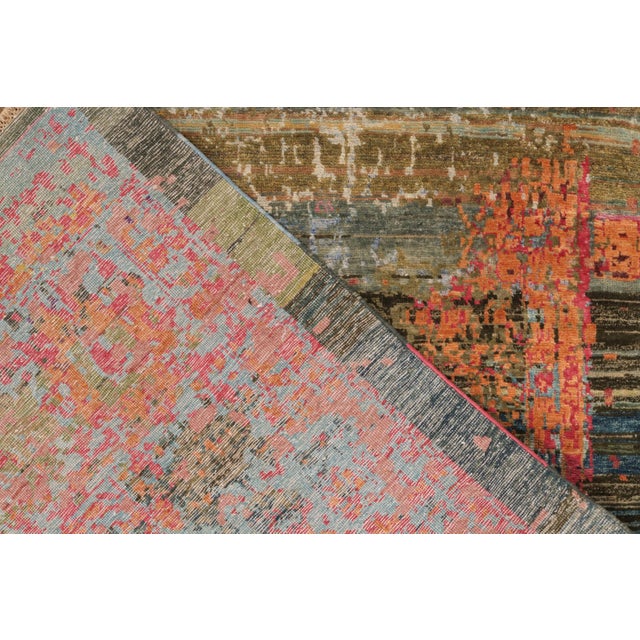 Contemporary Abstract Rug in Pink, Blue Colorful Pattern by Rug & Kilim For Sale In New York - Image 6 of 6