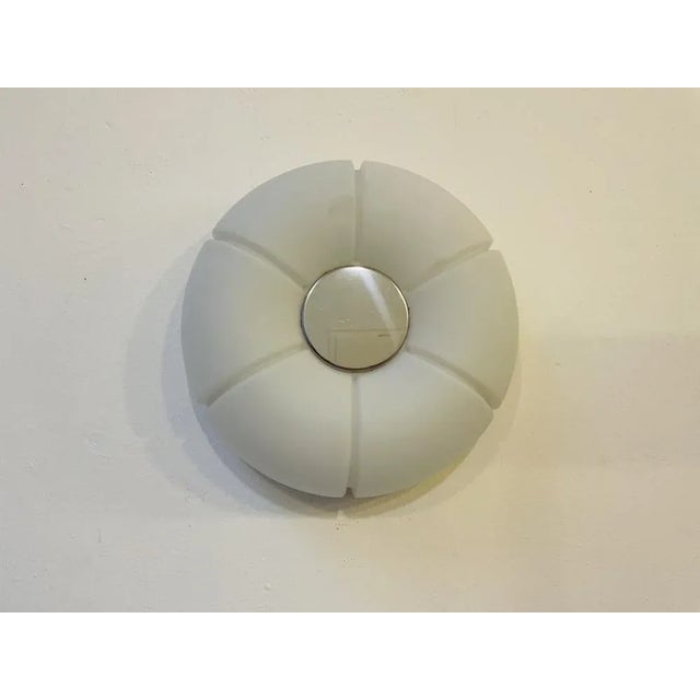 Mid-Century Lamp in Flower Shape in Opaline and Chrome from Glashütte Limburg, 1970s For Sale - Image 6 of 12