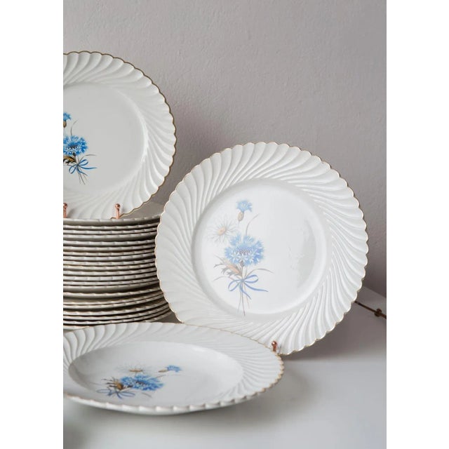 Blue French Ceramic Dishware from Luneville, Set of 39 For Sale - Image 8 of 9