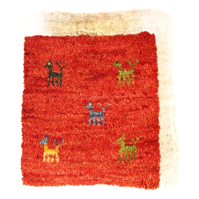 Pasargad DC Fine Hand Knotted Persian Gabbeh Pillow For Sale