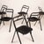 Iconic series of folding chairs model Clio, designed by Giorgio Cattelan and produced by Cidue in the 1970s, made of black...