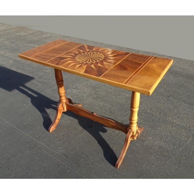 Gorgeous Side Table in Good Vintage Condition. The Table top has scratches and a few splits in the wood. Otherwise, Wear...