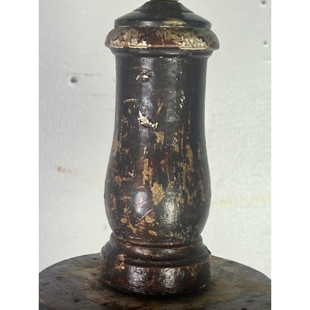 Wood 18th Century Italian Baroque Carved Standing Lamp W/ Parchment Shade For Sale - Image 7 of 12