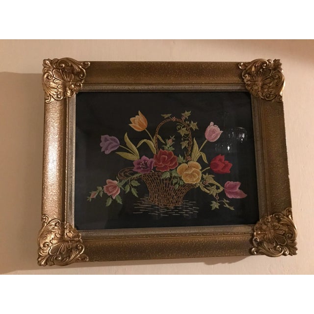 Framed Image Woven on Silk, 1950 For Sale - Image 11 of 14