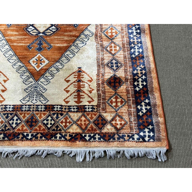 Brown and Beige Handmade Wool Rug For Sale - Image 12 of 15