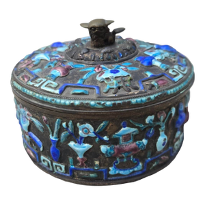 Chinese Enameled Box With Lid