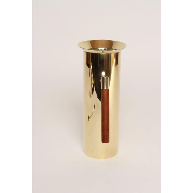 Brass Italian Modern Brass-Plated Steel and Teak Cocktail Pitcher and Stirrer/Spoon For Sale - Image 8 of 18