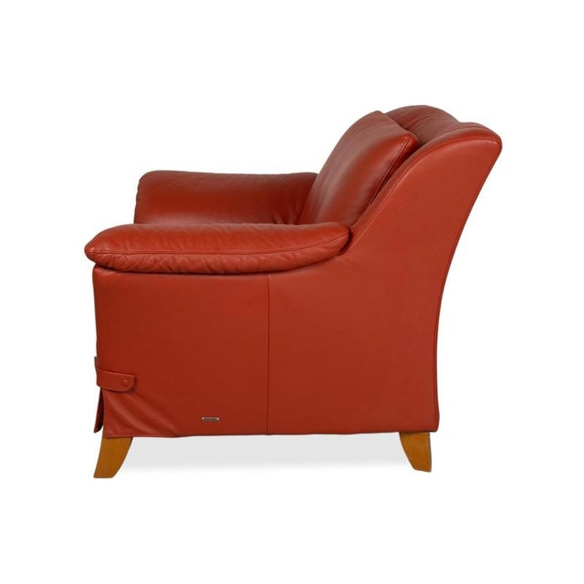 Armchair in Red Leather by Natuzzi For Sale - Image 14 of 16