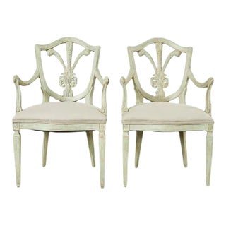 Pair of Dennis & Leen Painted Brandelli Dining Armchairs For Sale