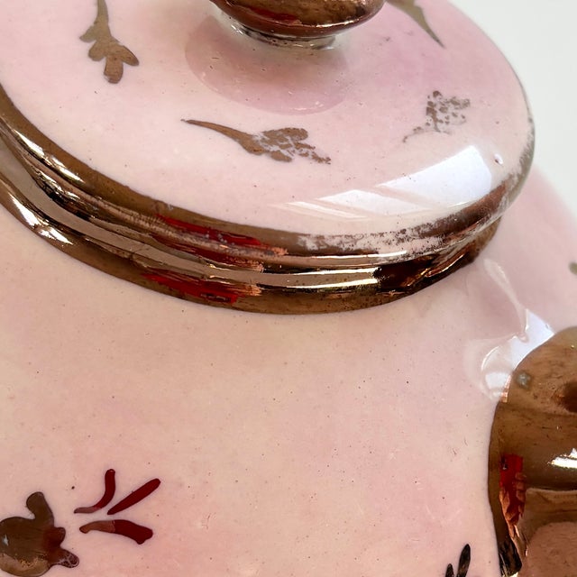 1940s Vintage Copper Lustreware Tea Set Made in England For Sale - Image 5 of 11