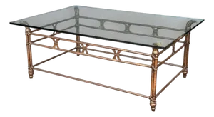 1970s Faux Bamboo Iron Coffee Table With Glass Top