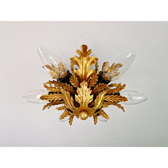 Metal Italian Ceiling Light in Gilded Metal from Banci Firenze, 1970 For Sale - Image 7 of 11