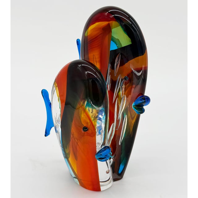 Large Blown Glass Tropical Fish Sculpture Murano Labeled, 1960s For Sale In Miami - Image 6 of 8