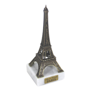 Vintage Eiffel Tower, Small Gold Brass and Marble Souvenir of Paris France
