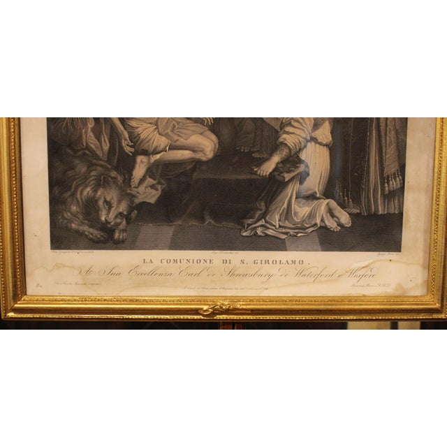 Sculpture Materials Circa 1820-50 Italian Copper Plate Engraving "The Last Communion of Saint Jerome" For Sale - Image 7 of 11