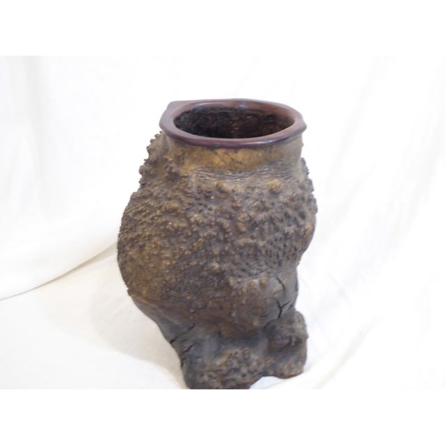 Chinese Antique Chinese Burlwood Brush Pot For Sale - Image 3 of 5