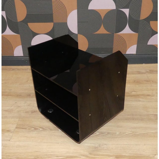Bedside Tables in Black Acrylic Glass, 1970s, Set of 2 For Sale - Image 16 of 18