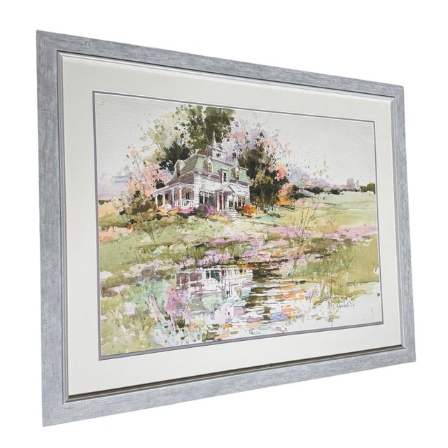 Green Late 20th Century Original Signed Marilyn Simandle Painting For Sale - Image 8 of 10