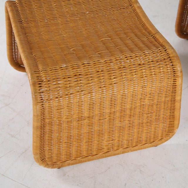 Set of Wicker Chair and Ottoman, 1970s For Sale - Image 11 of 15