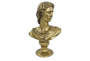 Mid-Century Large Brass Apollo Bust