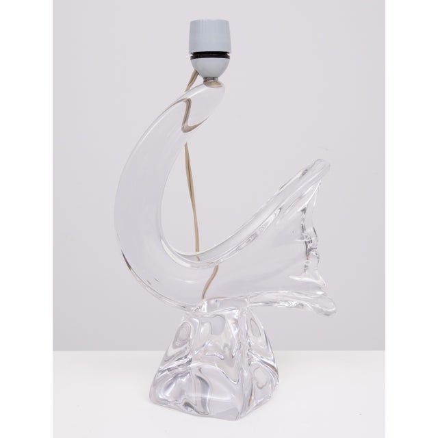 Crystal Glass Bird Table Lamp from Daum, France, 1960s For Sale - Image 11 of 15