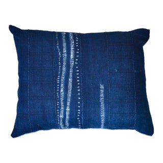 African Indigo Tie-Dye Pillow For Sale