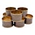 Vintage Brass & Smoky Taupe Marbled Napkin Rings - Set of 8 For Sale