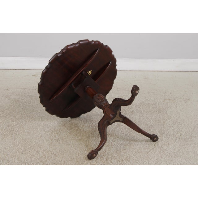 Henkel Harris Mahogany Pie Crust Tilt Top Table For Sale - Image 14 of 15