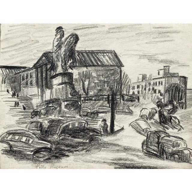 1940s Frank Wallace Philadelphia Art Museum Drawing For Sale - Image 4 of 4