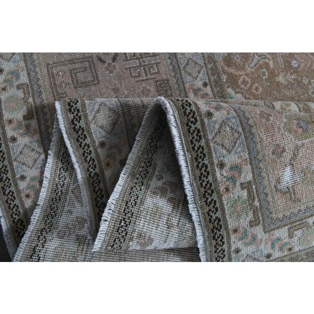 1970s Vintage Persian Handmade Wool Cotton Light Brown Area Rug For Sale - Image 10 of 11