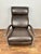 Ethan Allen Ethan Allen Radius Taupe Leather Metal Frame Modern Recliner Chair For Sale - Image 4 of 11