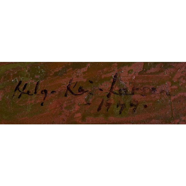 Helga Kai-Larsen, Still Life with Bowl and Fruits, 1949, Oil on Canvas For Sale - Image 6 of 10