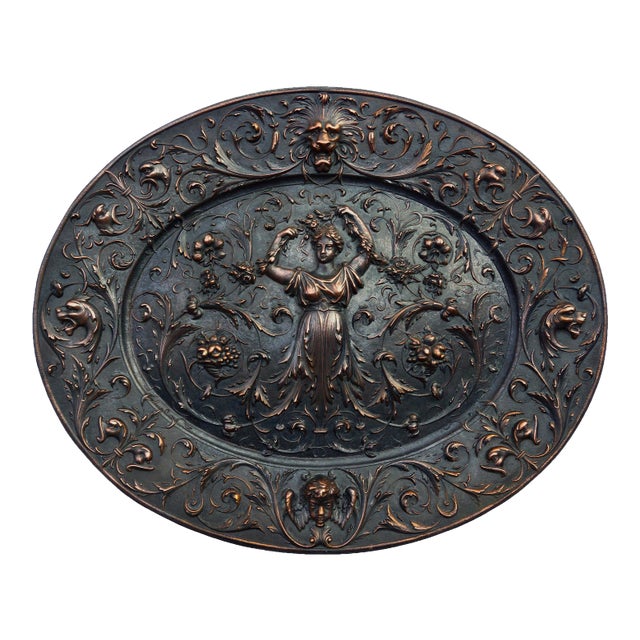 American Radiator Company Copper Plated Cast Iron Oval Medallion For Sale