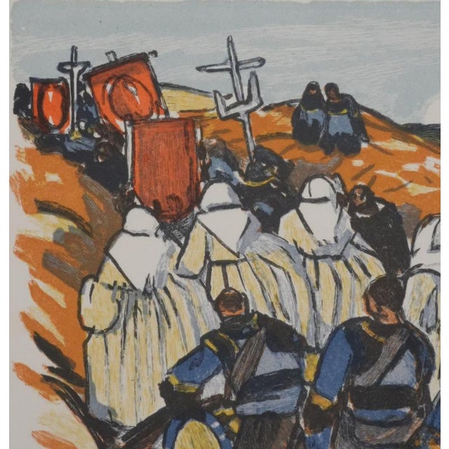 Mathurin Meheut, Brittany, The Procession with Orchestra, Engraving For Sale - Image 7 of 8