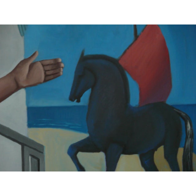 Paul Rossi Mother and Child in Archaic Landscape Contemporary Figurative Oil Painting 2018 For Sale - Image 4 of 7